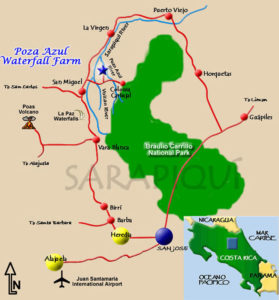 Map of San Miguel De Sarapiqui Costa rica