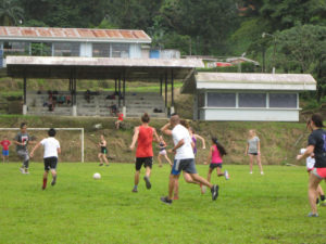 Playing soccer in San Miguel Costa Rica